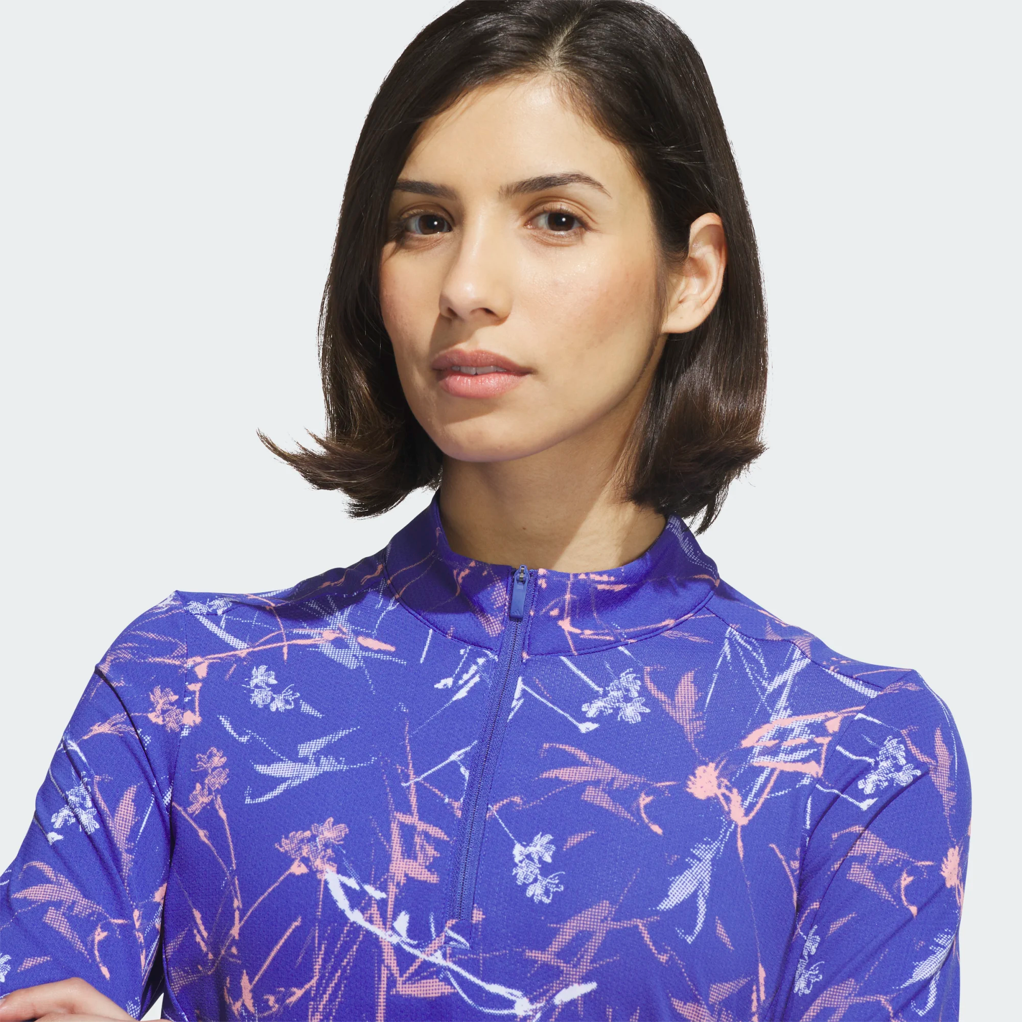 Haut Adidas Ultimate365 à imprimé, col montant et demi-zip Cool Feeling pour femme