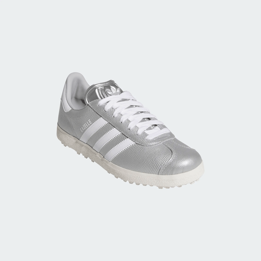 Adidas Ladies Gazelle Spikeless Golf Shoes - Silver/White