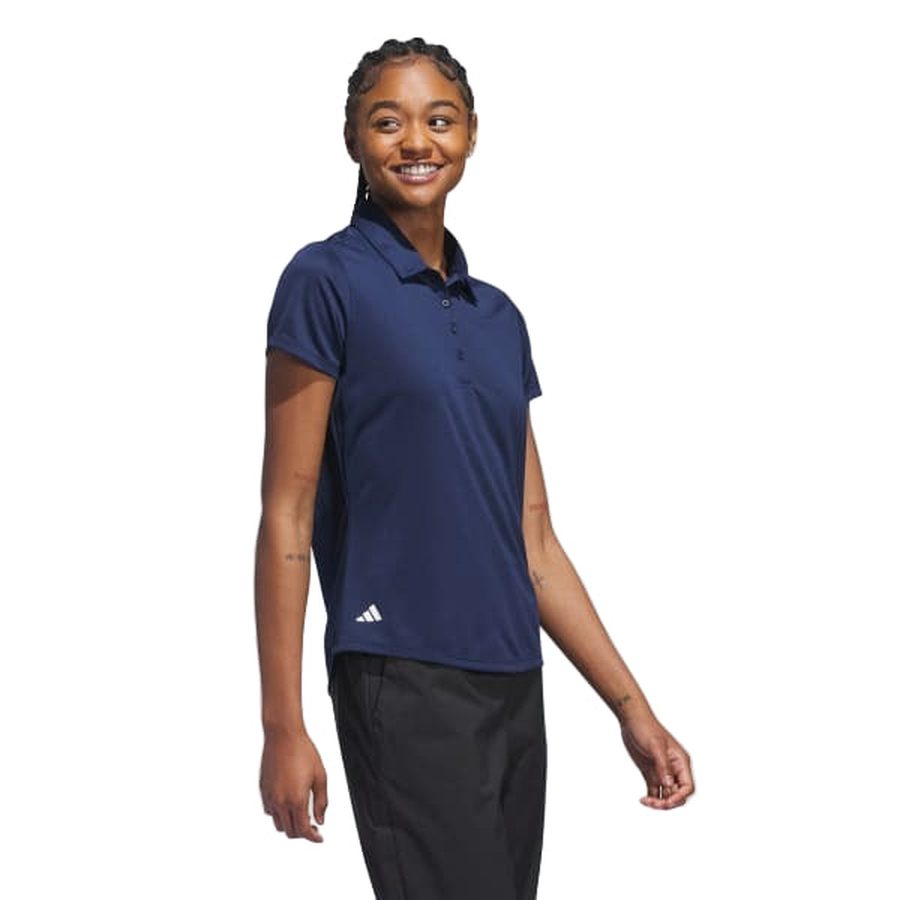 Adidas Ladies Solid Performance Short Sleeve Polo Shirt - Navy |