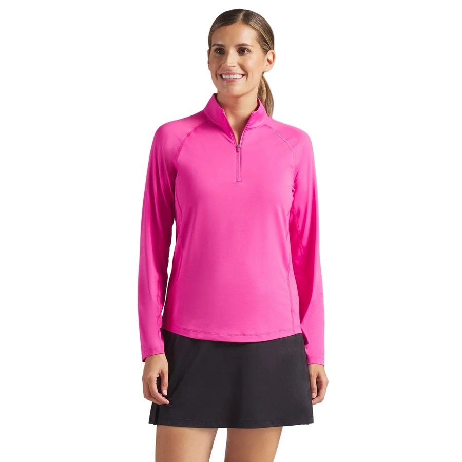 Puma Ladies YOU-V Solid 1/4 Zip Golf Pullover - Pink