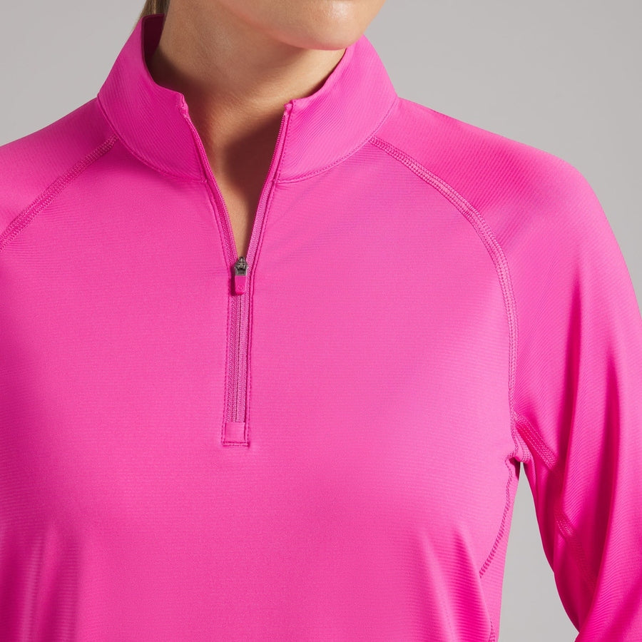 Puma Ladies YOU-V Solid 1/4 Zip Golf Pullover - Pink