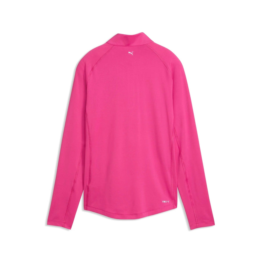 Puma Ladies YOU-V Solid 1/4 Zip Golf Pullover - Pink