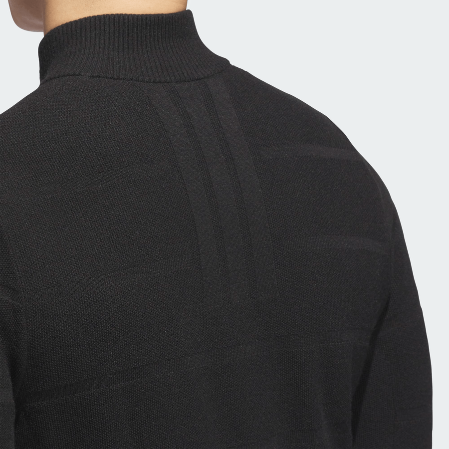 Adidas Ultimate365 Tour Wind Knit Quarter-Zip Sweater - Black