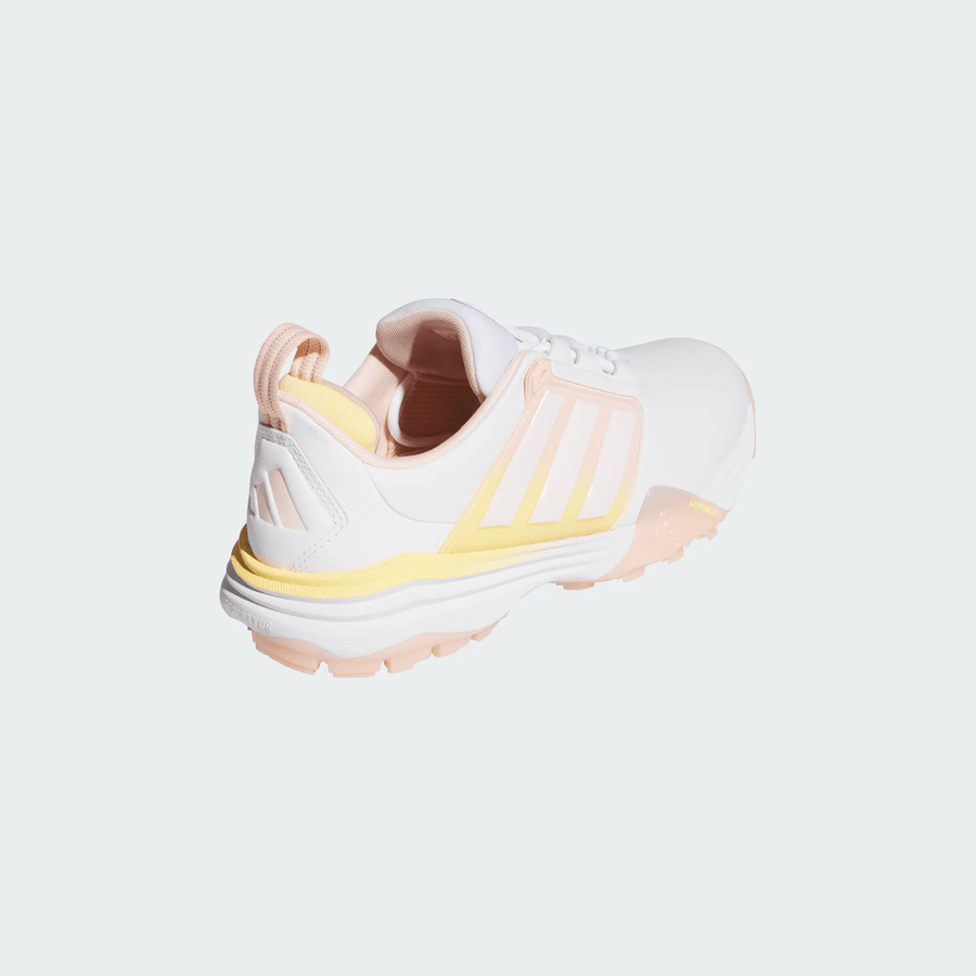 Adidas Ladies Adipower 26 Spikeless Golf Shoes - White/Yellow/Pink