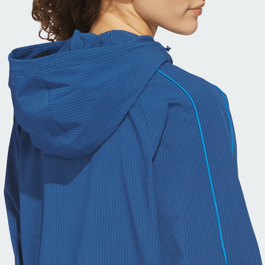 Adidas Ladies Ultimate365 Seersucker Quarter-Zip Jacket - Blue