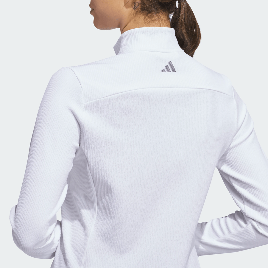 Adidas Ladies Textured Golf Jacket - White