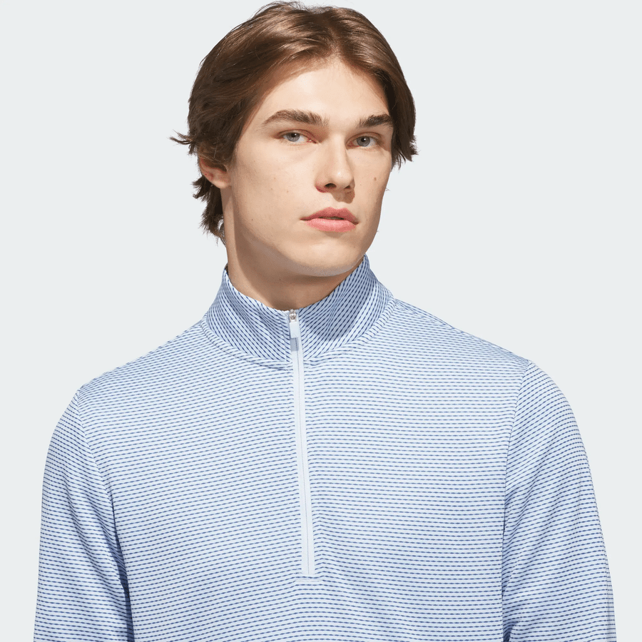 Adidas Performance Printed Quarter-Zip Pullover - Blue