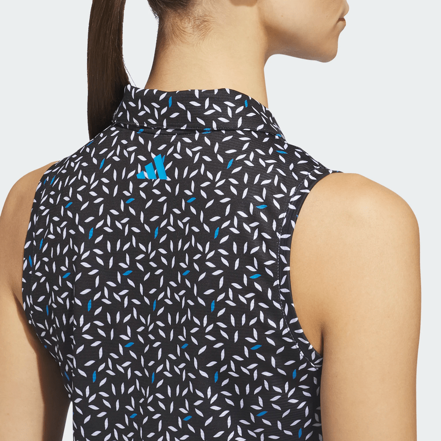 Adidas Ladies Ultimate365 Printed Ottoman Climacool Sleeveless Polo