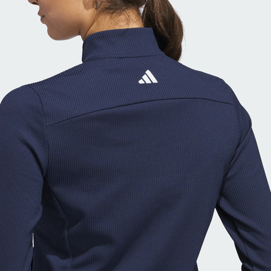 Adidas Ladies Textured Golf Jacket - Navy