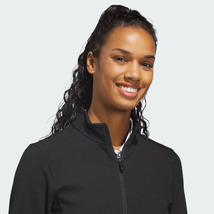Adidas Ladies Textured Golf Jacket - Black