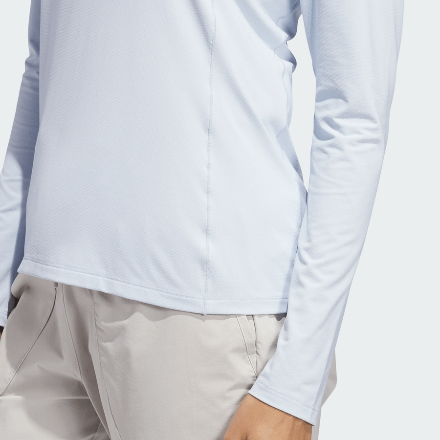 Adidas Ladies Ultimate365 Solid Quarter-Zip Mock Polo Shirt