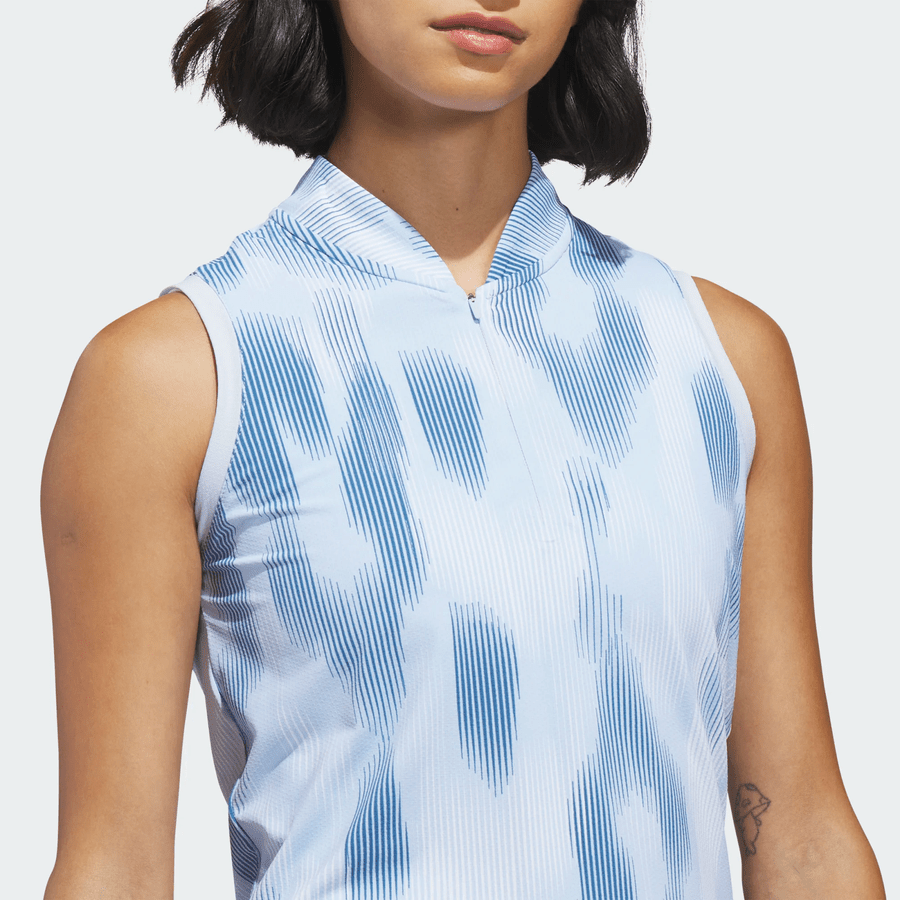 Adidas Ladies Ultimate365 Tour Printed Sleeveless Polo Shirt