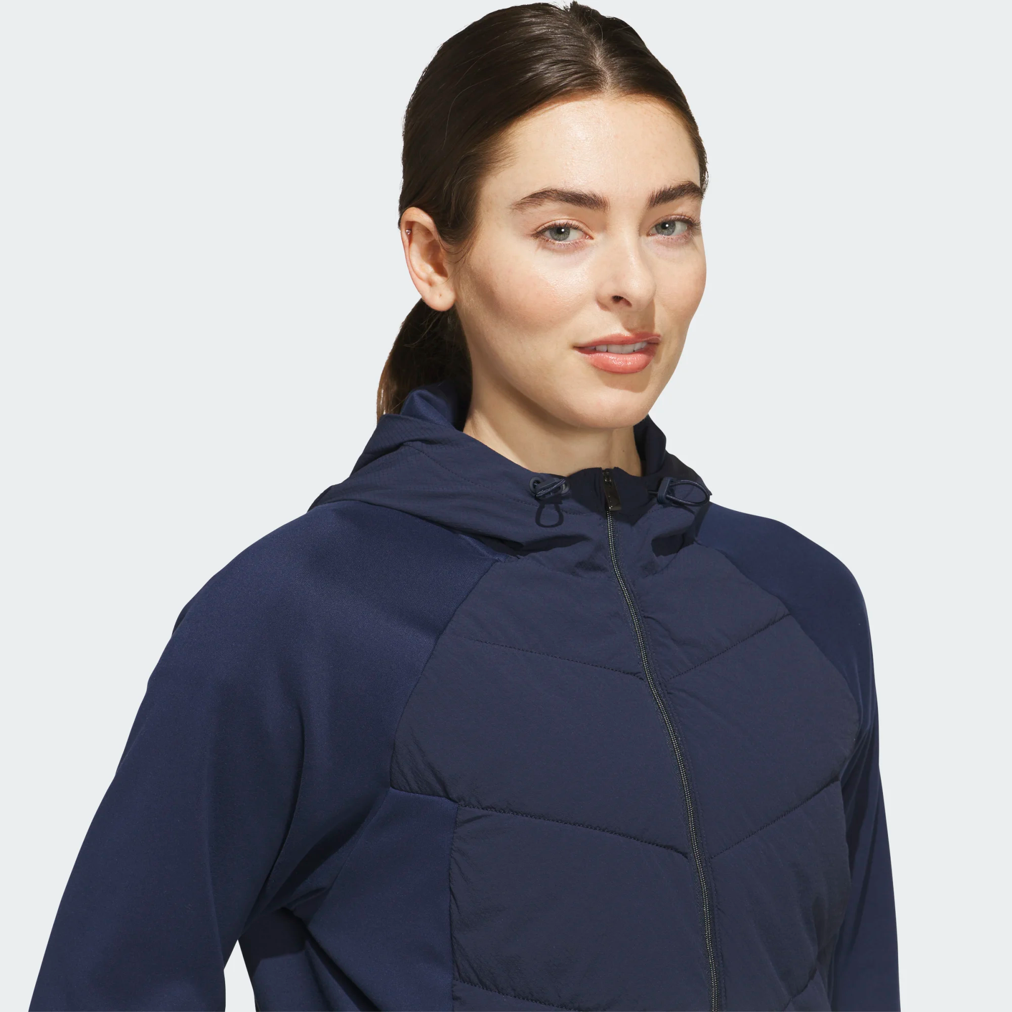 Adidas Ladies Ultimate365+ Course Control Quilted Hooded Jacket - Navy