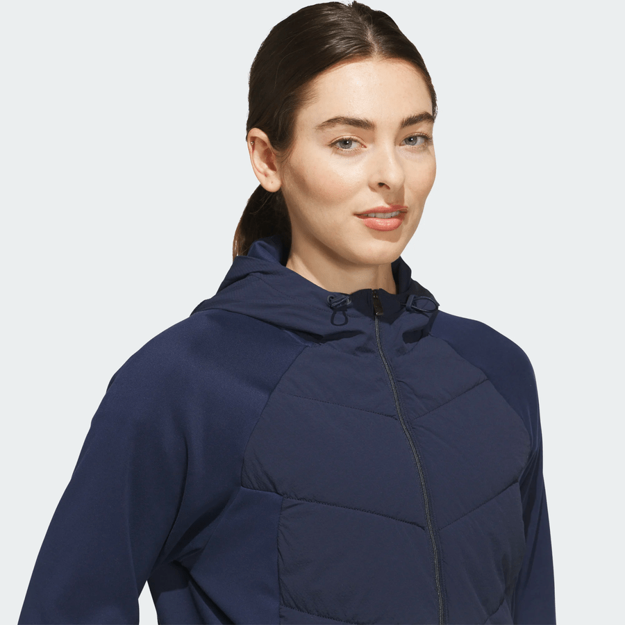 Adidas Ladies Ultimate365+ Course Control Quilted Hooded Jacket - Navy