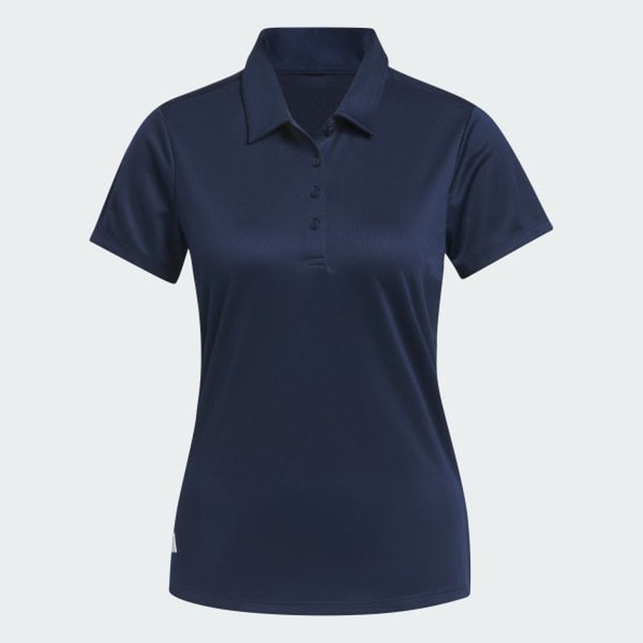 Adidas Ladies Solid Performance Short Sleeve Polo Shirt - Navy