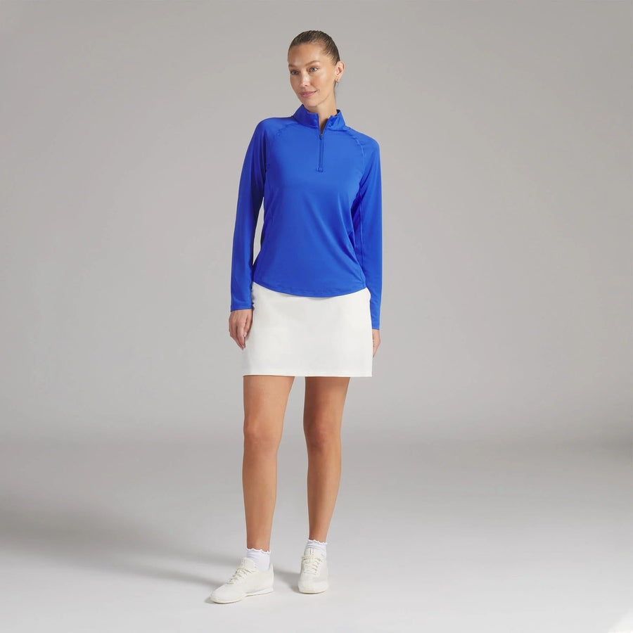 Puma Ladies YOU-V Solid 1/4 Zip Golf Pullover - Blue