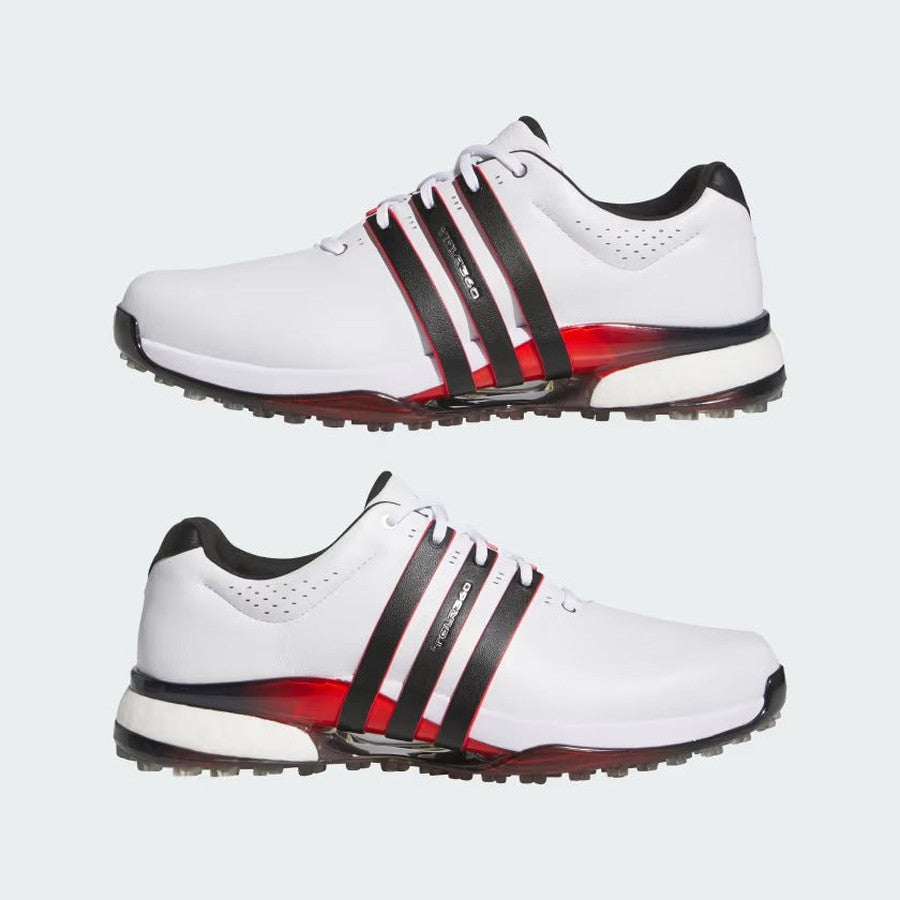 Adidas Tour360 25 Spikeless Golf Shoes - White/Red