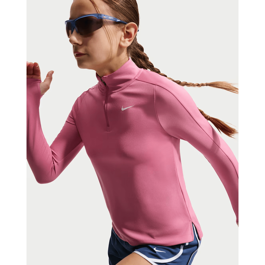 Haut Nike Dri-FIT à manches longues avec 1/4 de zip pour fille