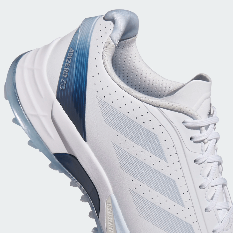 Adidas Ladies Adizero ZG Spikeless Golf Shoes - White/Blue