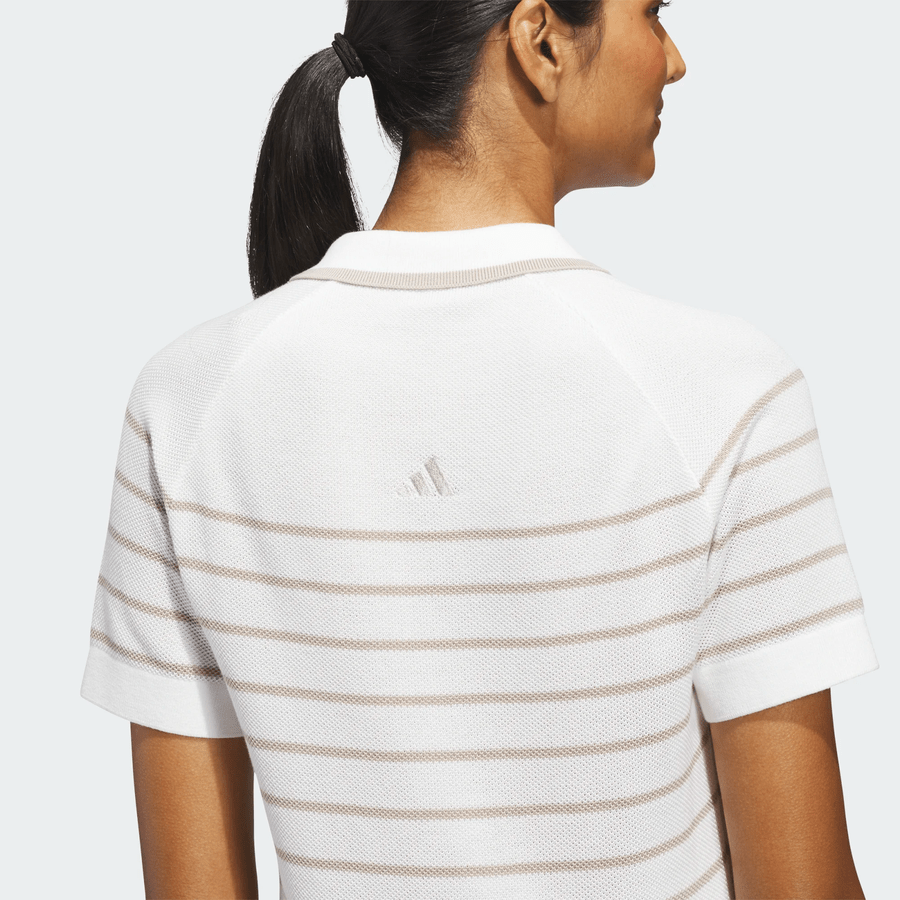 Adidas Ladies Ultimate365+ Stripe Knit Polo Shirt