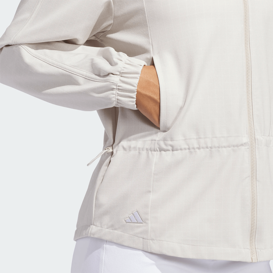 Adidas Ladies Ultimate365+ Peplum Grid Jacket - Beige