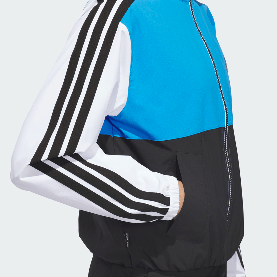 Adidas Ladies Beyond THE Course Color Block Twistweave Full ZIP Jacket - Blue