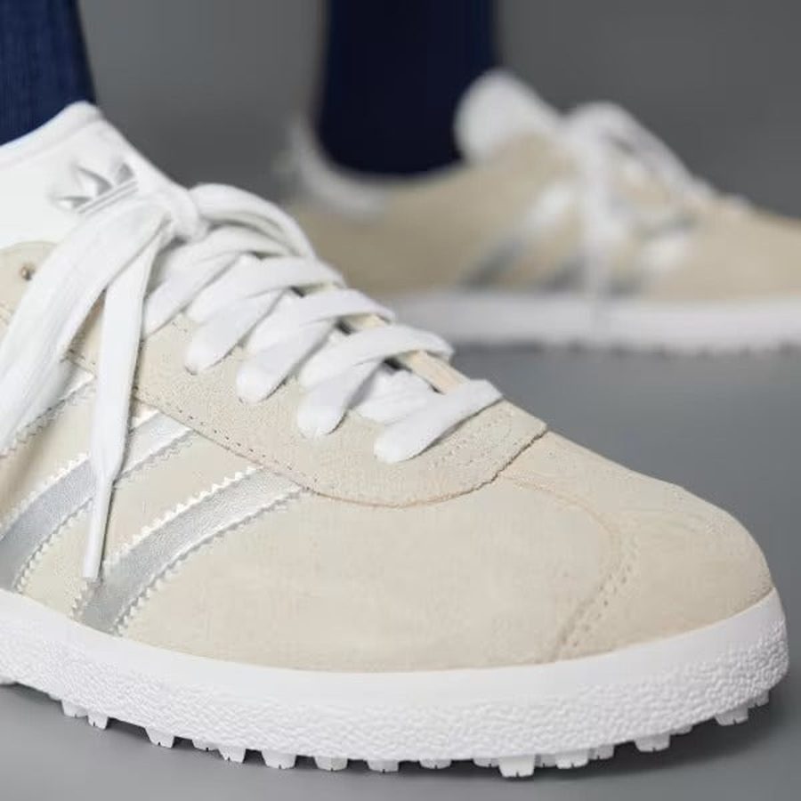 Adidas Ladies Gazelle Spikeless Golf Shoes - White/Silver