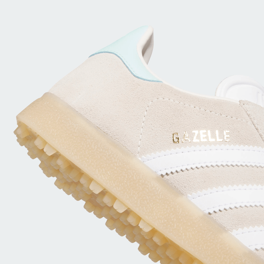 Adidas Ladies Gazelle Spikeless Golf Shoes - Beige/Mint