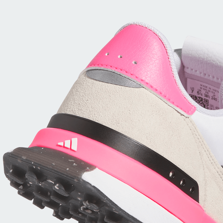 Adidas Ladies S2G 26 Textile Spikeless Golf Shoes - White/Black/Pink