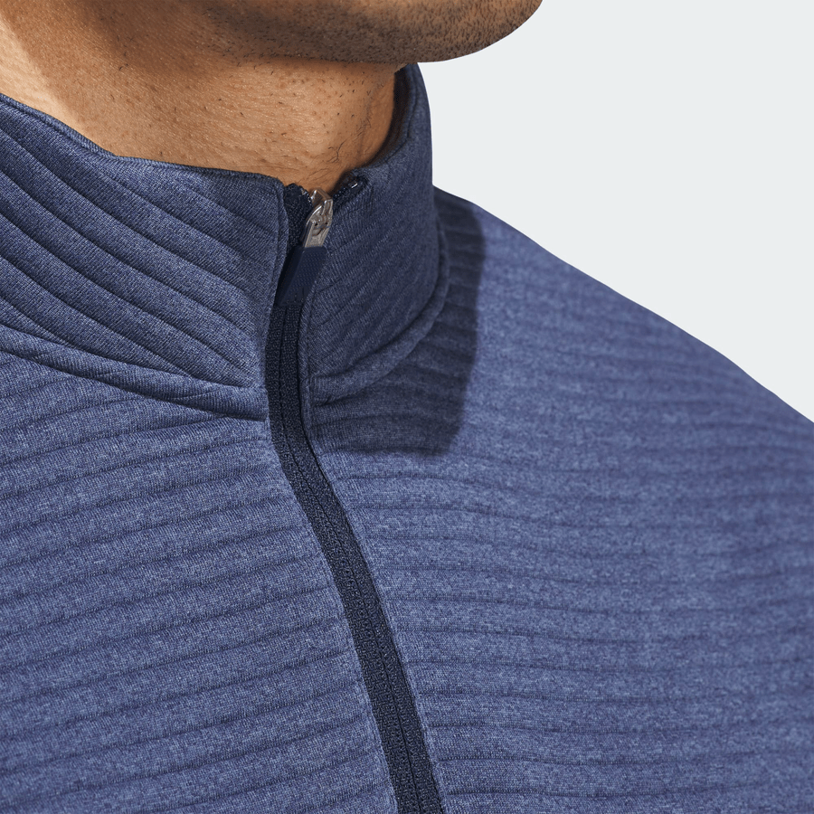 Adidas Ultimate365 DWR Textured Quarter-Zip Golf Pullover - Navy