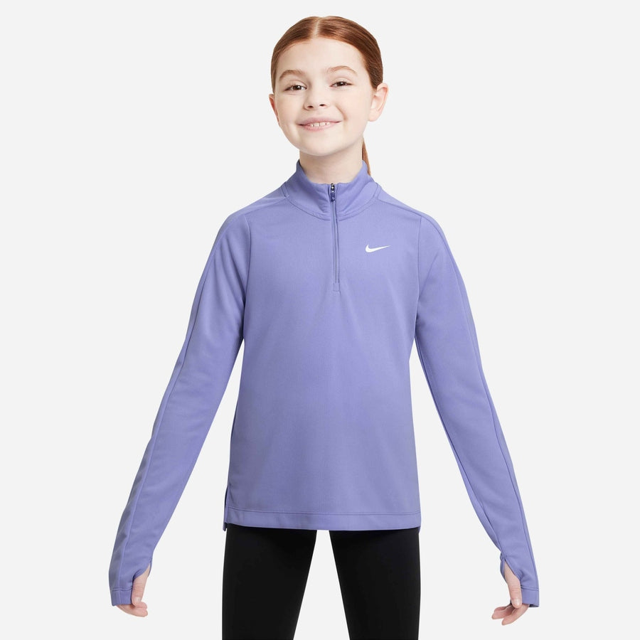 Haut Nike Dri-FIT à manches longues avec demi-zip pour filles