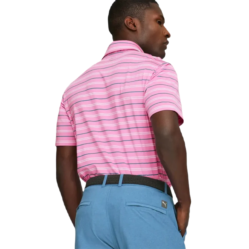 Puma MATTR Striper Golf Polo Pink Free Shipping Nationwide on