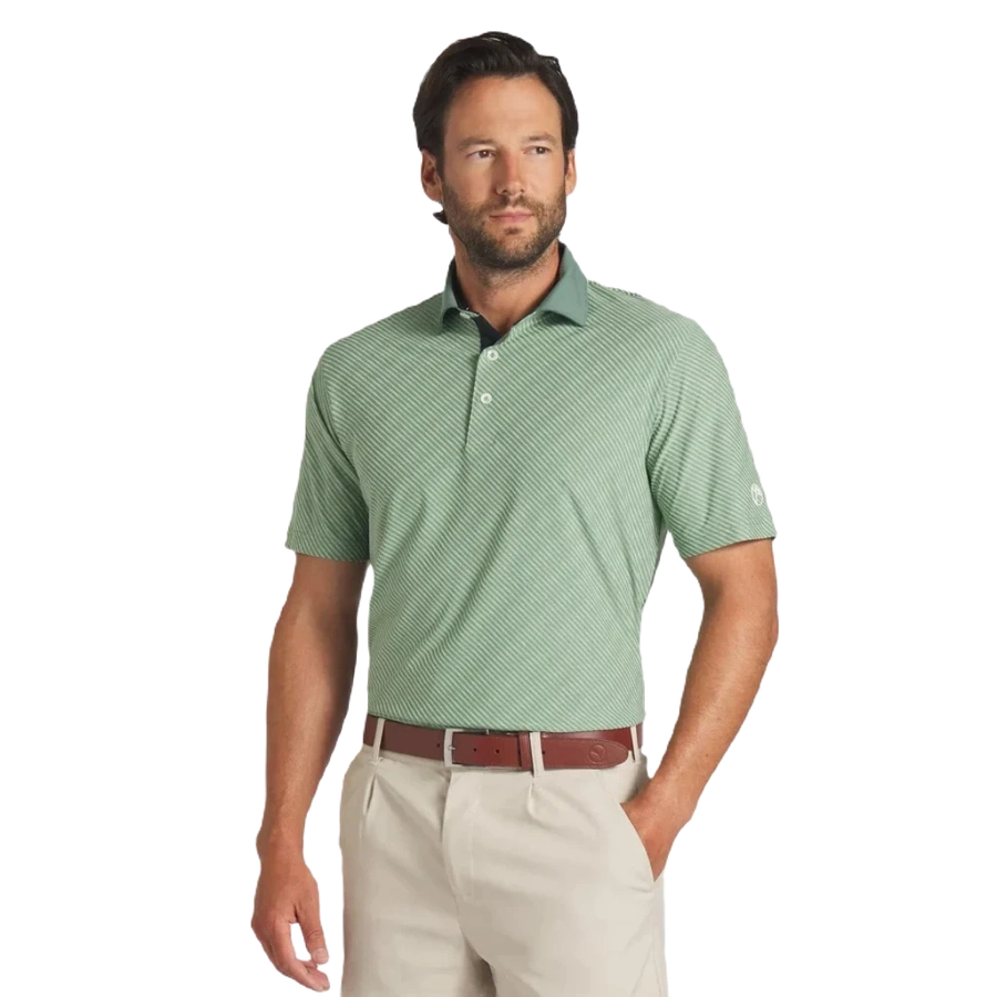 Puma AP Jacquard Stripe Golf Polo - Green