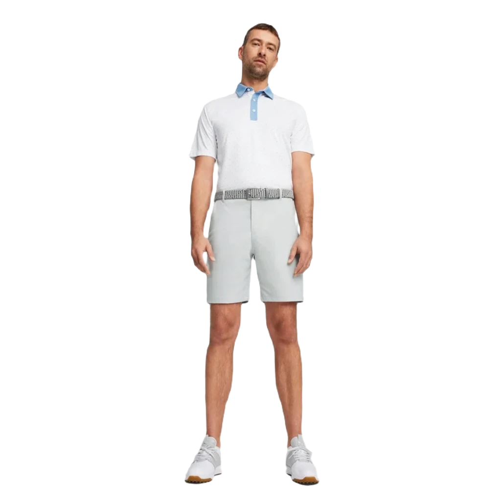 Pure Geo Golf Polo - White/Blue