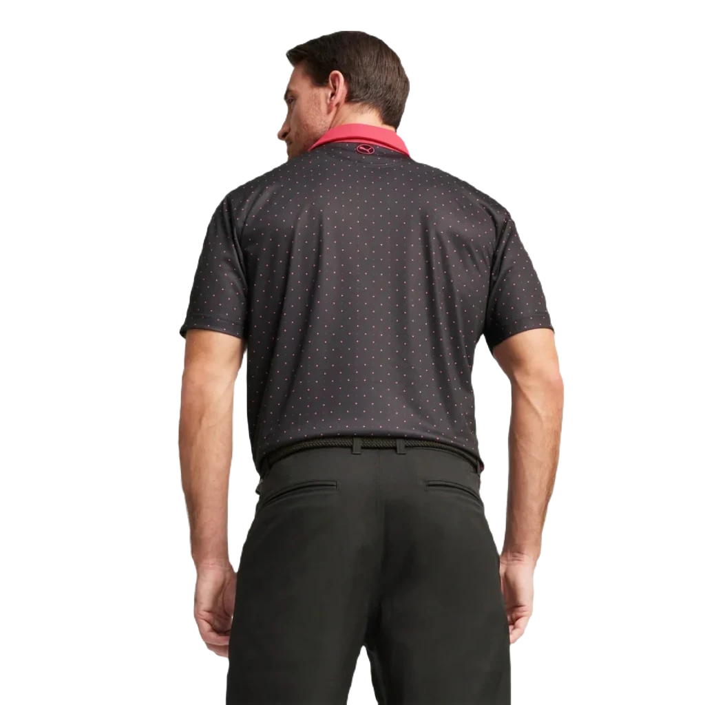 Pure Geo Golf Polo - Black/Pink