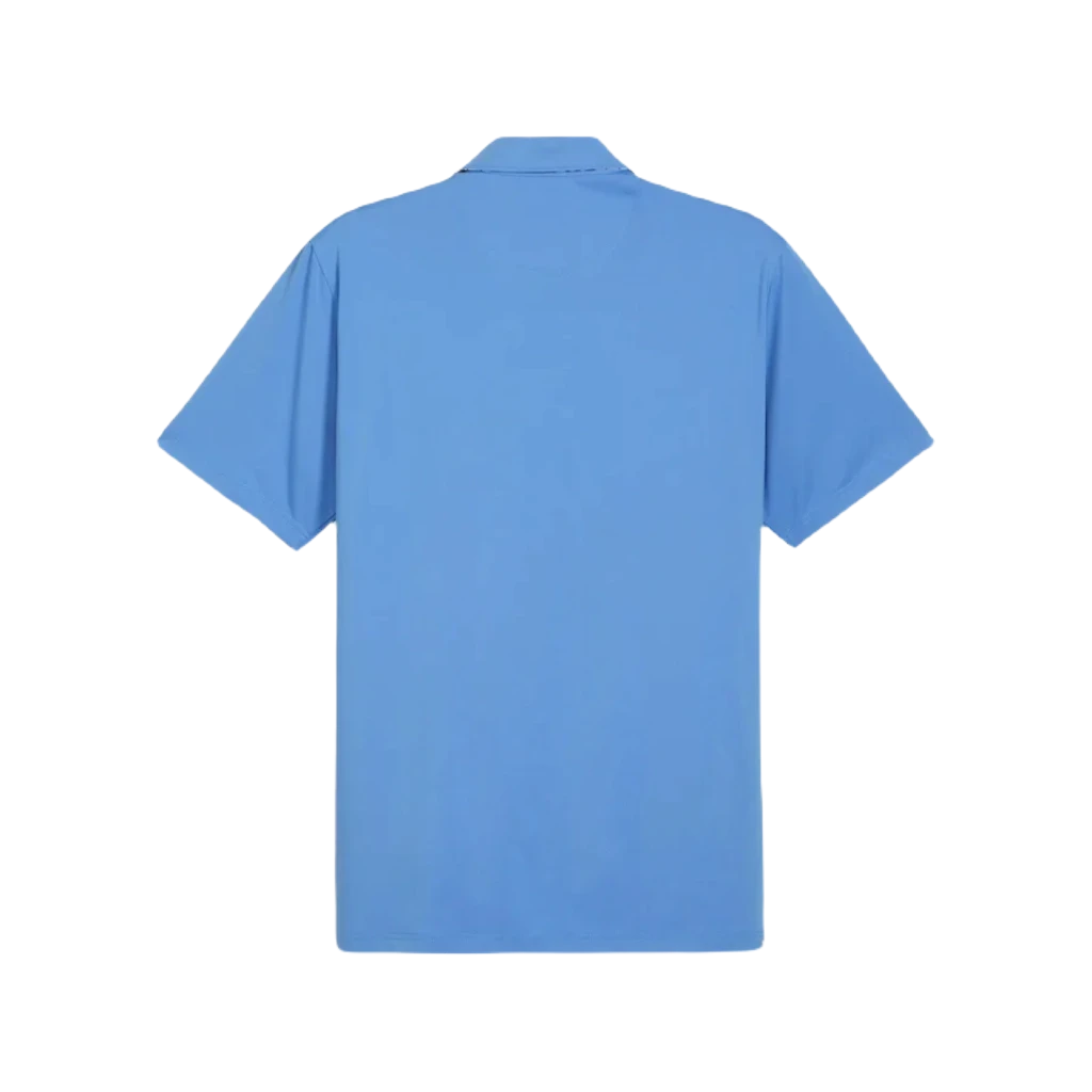 Pure AP Floral Trim Golf Polo - Blue