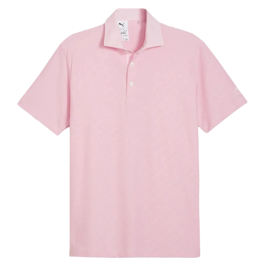 Puma AP Jacquard Stripe Golf Polo - Pink