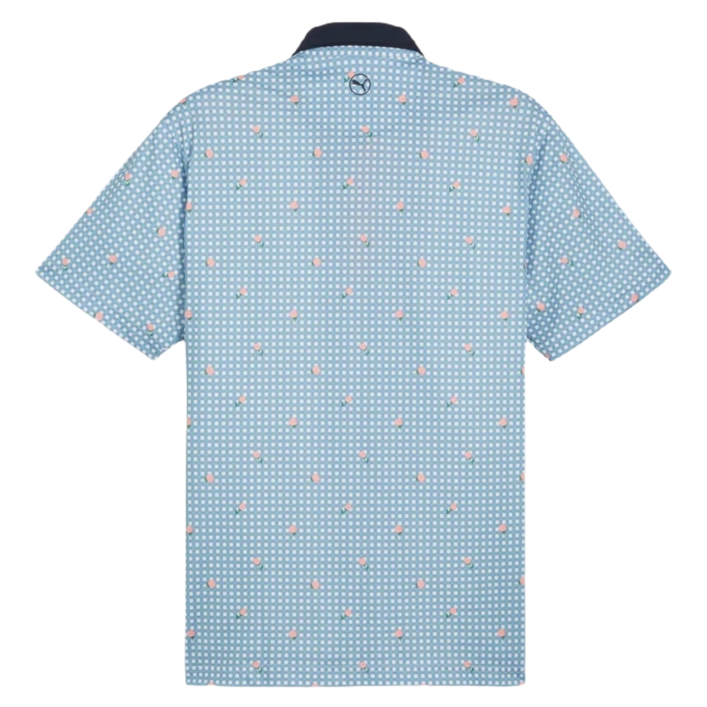 Puma Pique Gingham Golf Polo - Blue