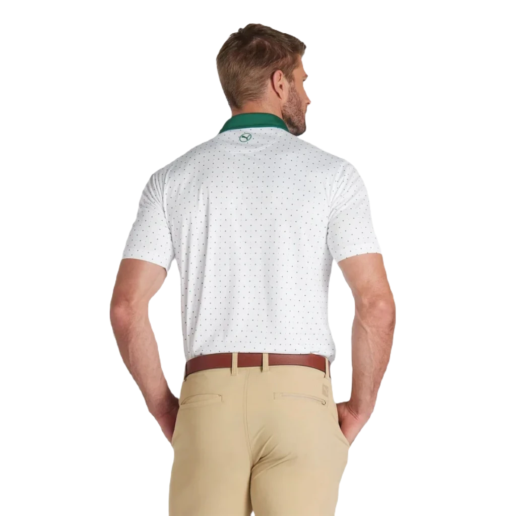 Pure Geo Golf Polo - White/Green