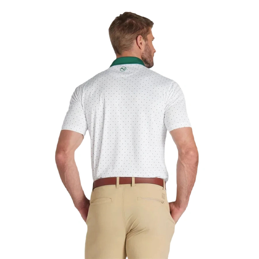 Pure Geo Golf Polo - White/Green