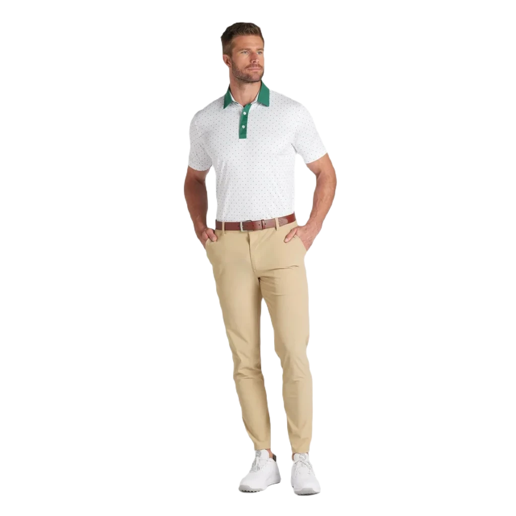 Pure Geo Golf Polo - White/Green