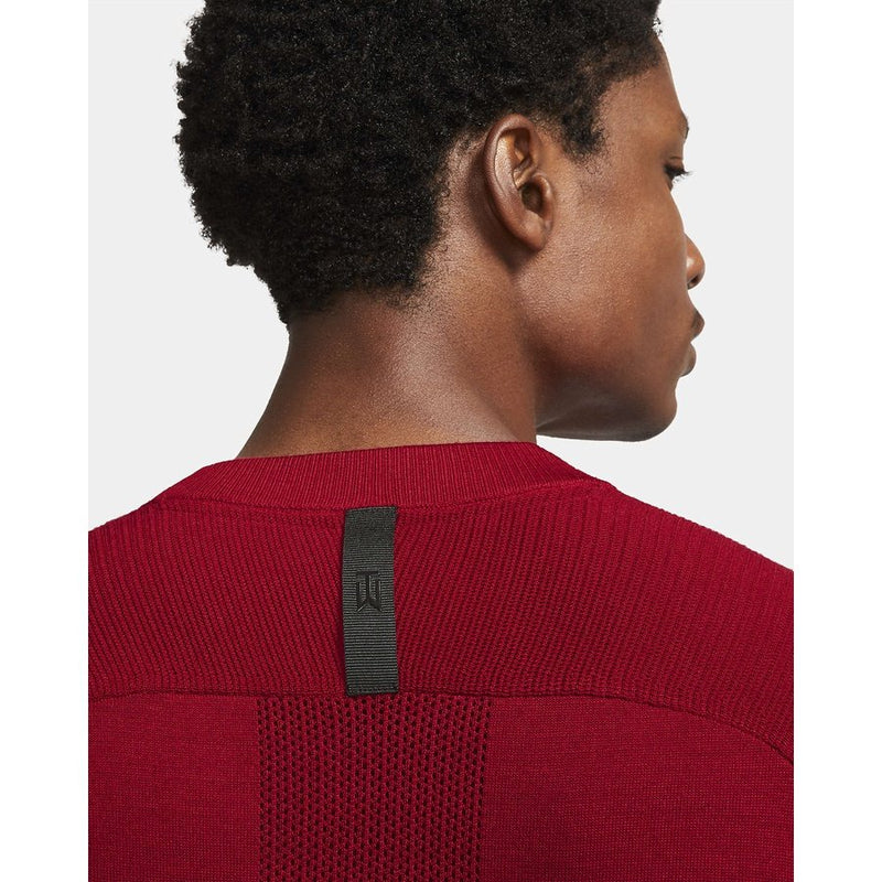 Tiger Woods Men's Knit Golf Sweater - Red detail of the back of the neck
