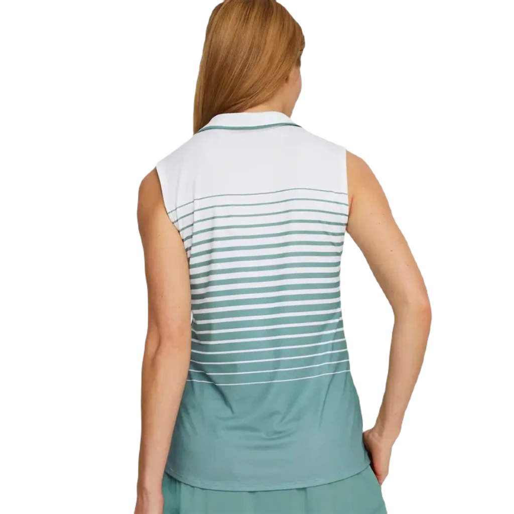 Puma Ladies MATTR Sleeveless Stripe Golf Polo