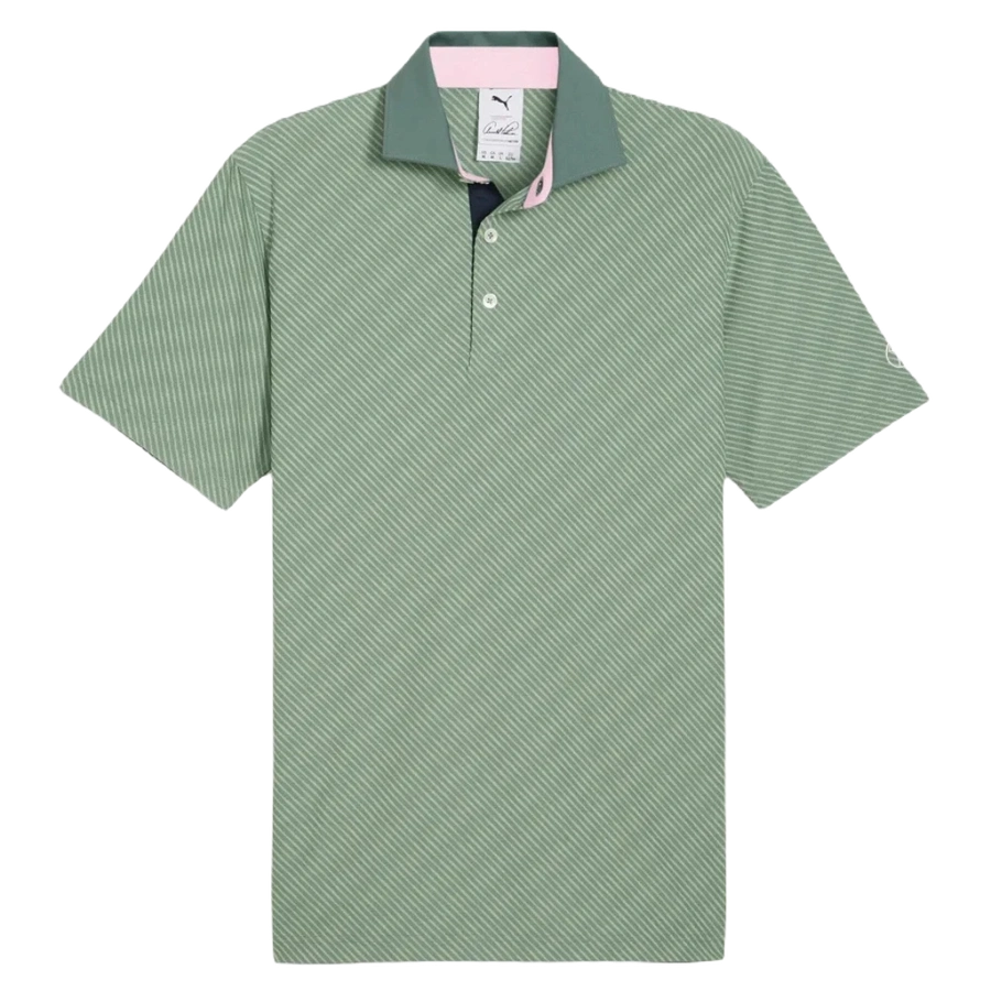 Puma AP Jacquard Stripe Golf Polo - Green