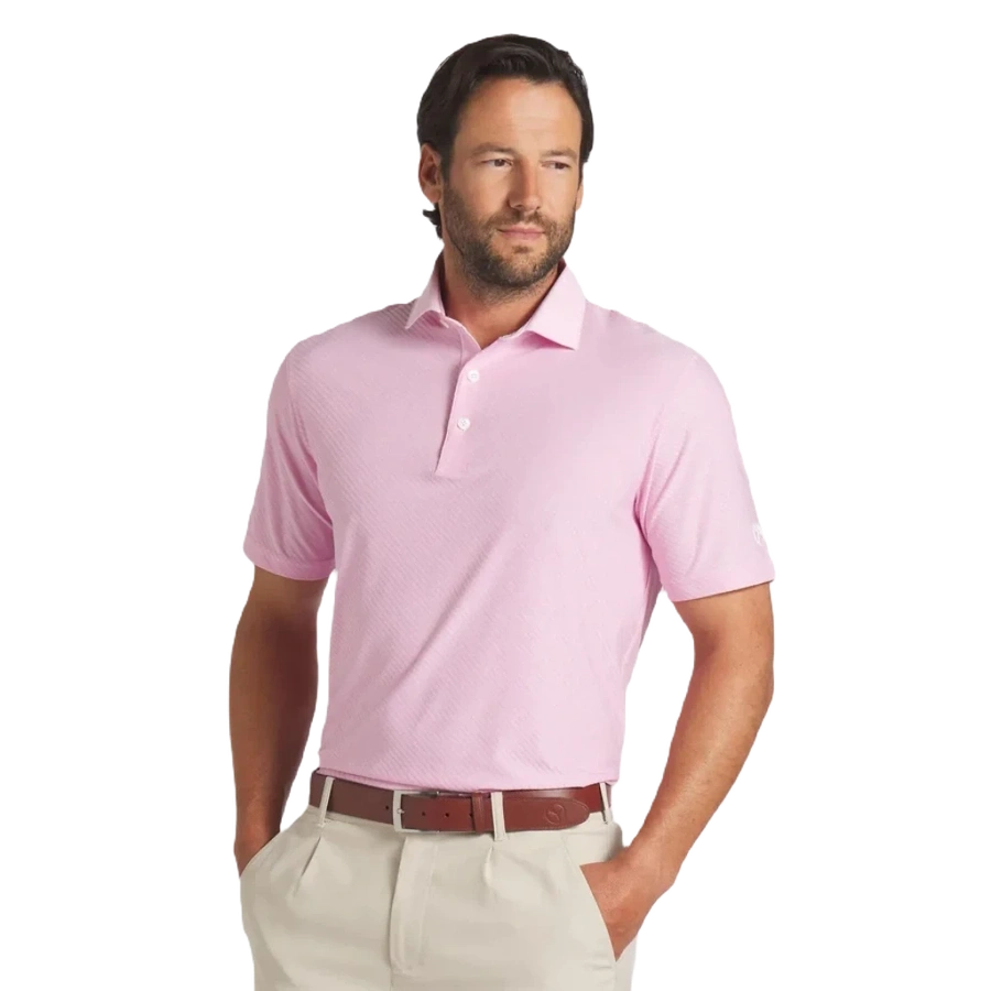 Puma AP Jacquard Stripe Golf Polo - Pink