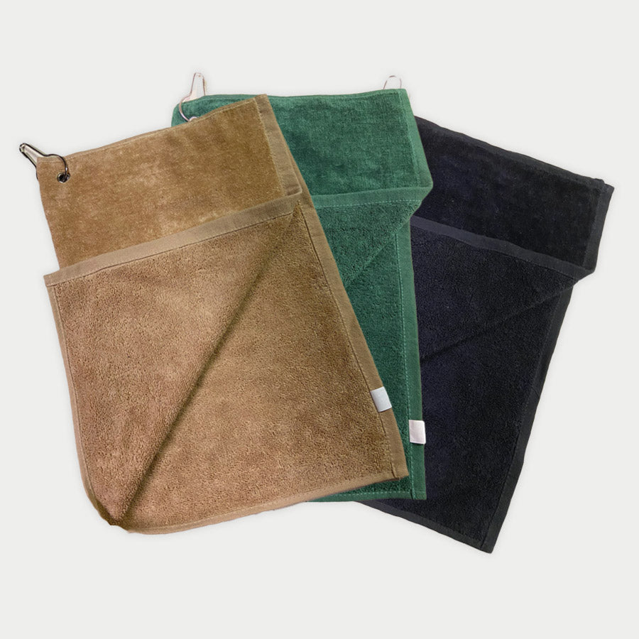 3 Pack Square Cotton Golf Towels 16"