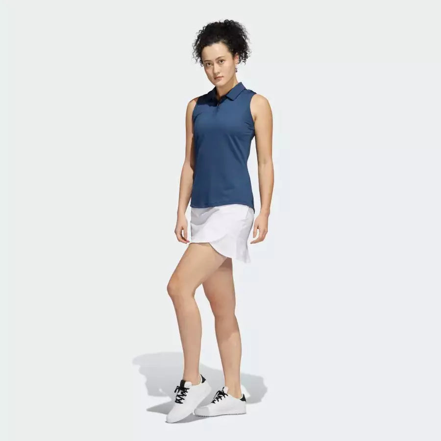 Adidas Ladies Sleeveless Polo Shirt Navy