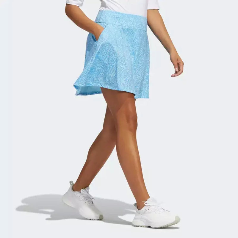 Adidas Printed Ladies Frill Golf Skirt - Blue