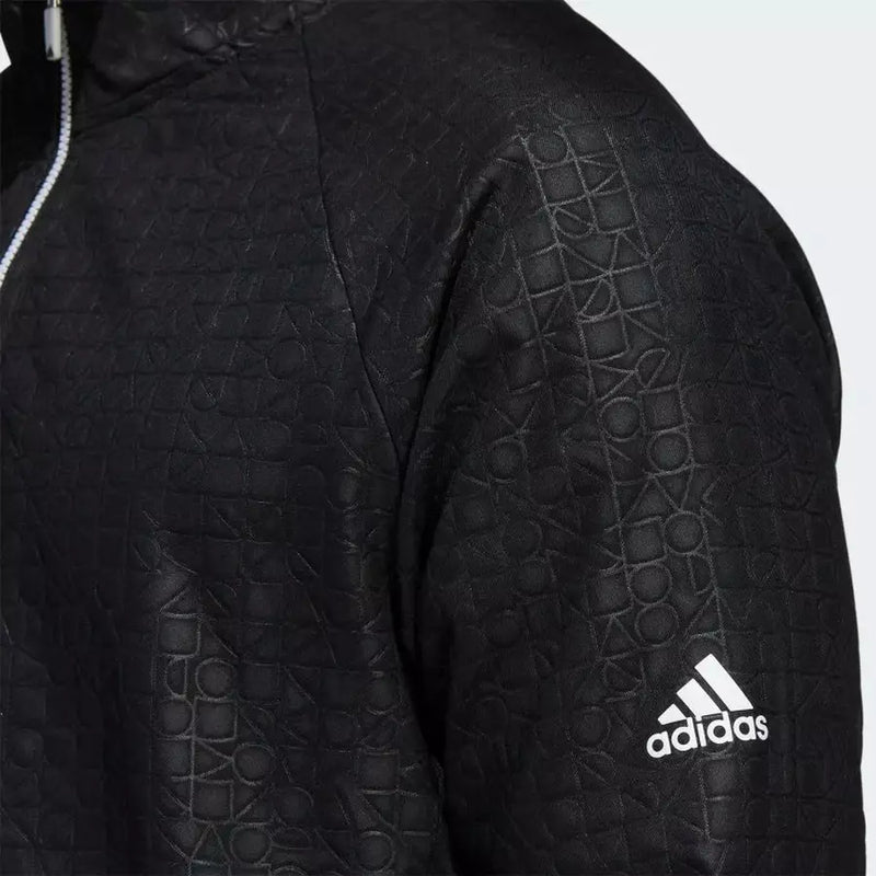 Adidas Debossed Quarter-Zip Pullover - Black