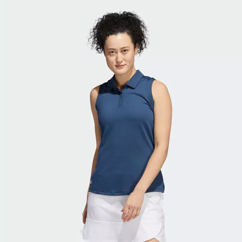 Adidas Ladies Sleeveless Polo Shirt Navy